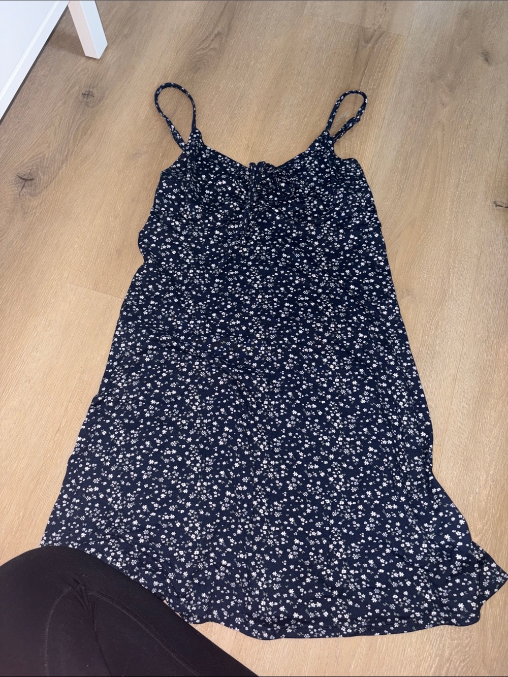 Hollister Navy Floral Spaghetti-Strap Cami Dress